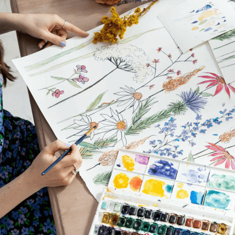Hand-Painted and Printed Wallpaper